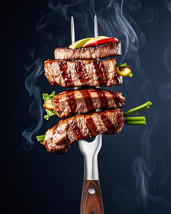 Köttgaffel, serveringsgaffel, köksgaffel, matlagningsgaffel, strimlat kött