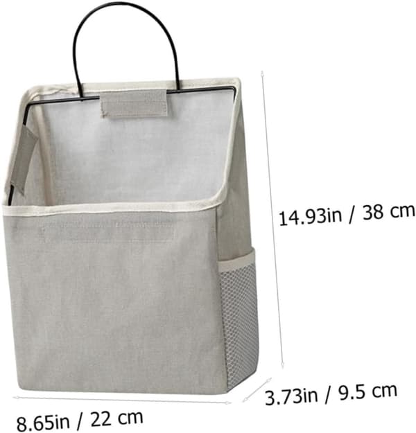 2-pack ovävd hängande förvaringsväska – grå, för badrum sovrum klassrum