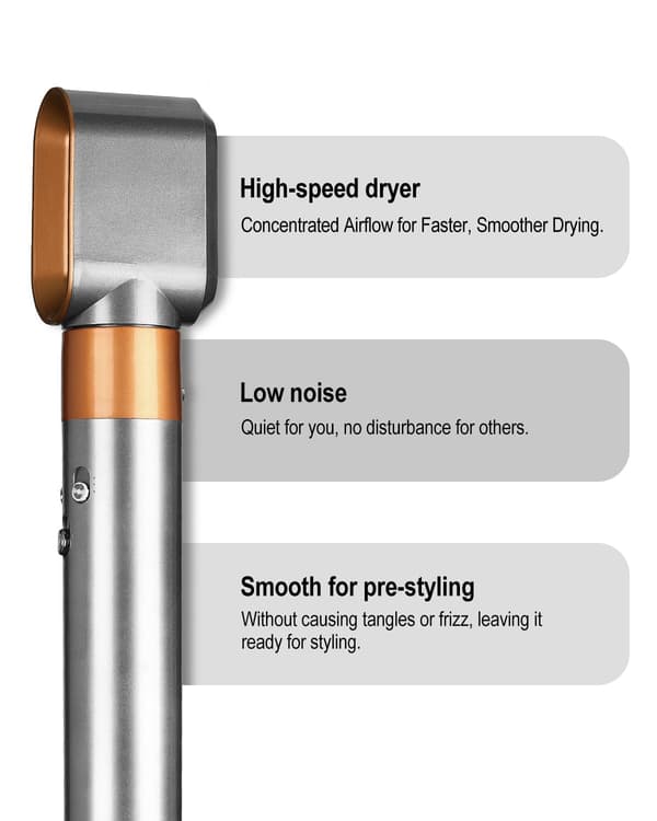 Føntørrer-tilbehør til forstyling Kompatibel med Dyson Airwrap Multi-Styler, Hurtig tørring udglatter flyvsk hår, passer til HS01 HS05 i.d.