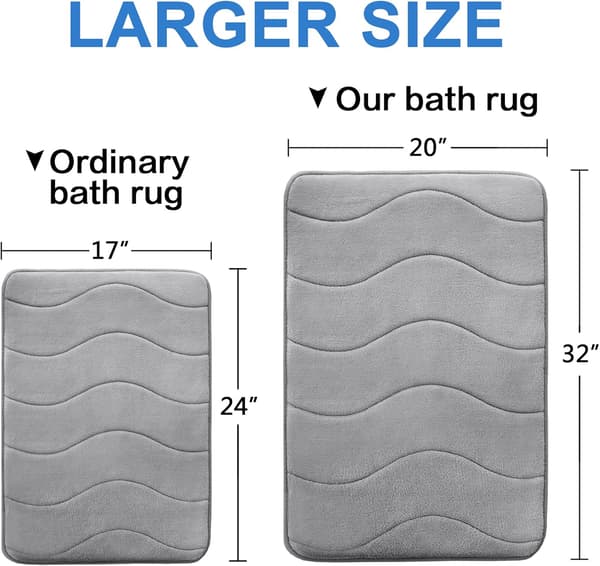 Badrumsmatta i Memory Foam, Extra Mjuka Absorberande Badrumsmattor