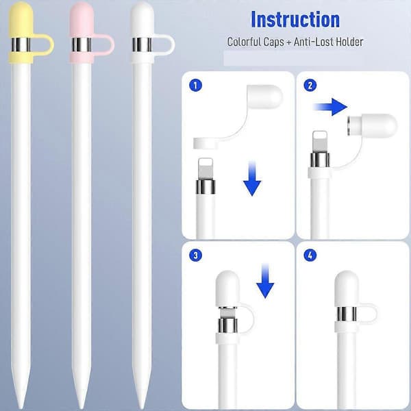 3-pak til Apple Pencil-hætte 1. generation topdækselholder