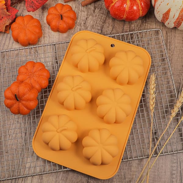 Græskarkageform 3D Græskarkageform til bagning af dessertmoussekageform til Halloween Thanksgiving (2 stk.)