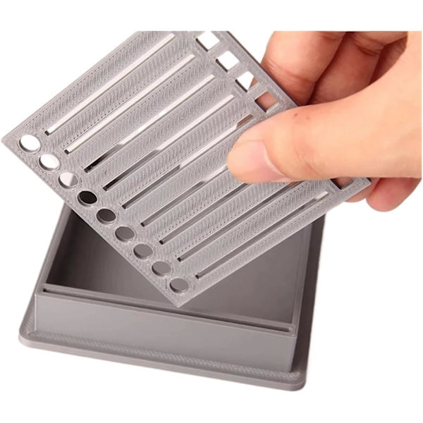 Sticky Note Stencil 2 stk. Sticky Note Holder - Kontor/Studie Opbevaringsboks (Lysegrå & Sort)