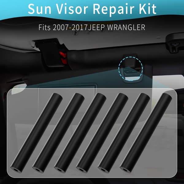 Solskærm reparationssæt til Jeep Wrangler JK JKU 2007-2017 fører- og passagerside (sort)