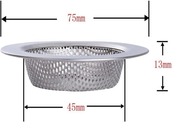 2-delt køkkenvaskfilter, rustfrit stål vaskfilter, metalfilter til badeværelse køkkenvaskfilter 7,5 cm