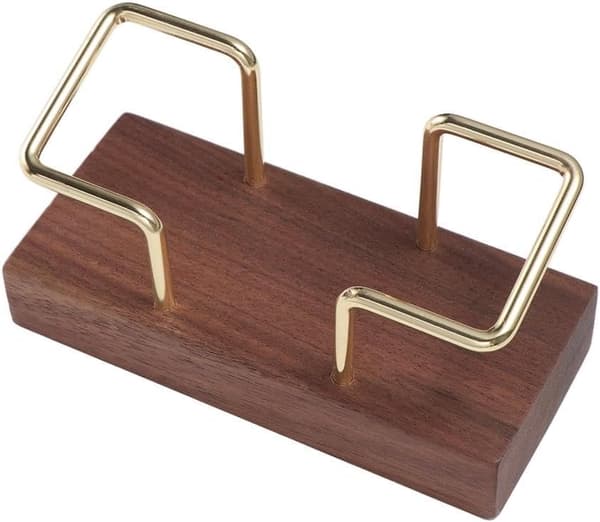 Skrivebord Træ Visitkort Organizer Tilbehør til Konferenceborde 11x5cm Mørkebrun