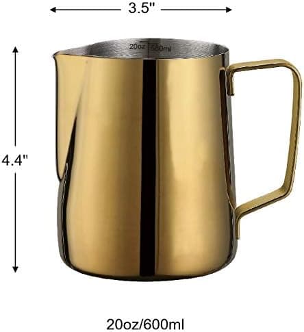 Mælkeskummer, kaffeskummer i rustfrit stål, velegnet til bubble tea-butikker, 1000ML, guldfarve