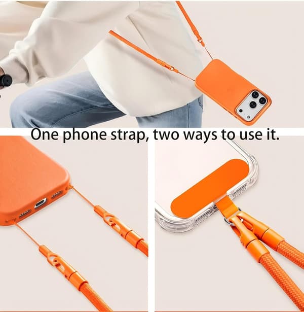 For iPhone 17 Pro Max Justerbar Crossbody Halsstropp