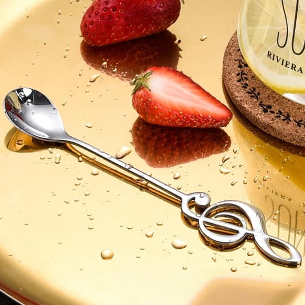 Teske Suppe Node Ske Kaffeske Rustfrit Stål Dessert Is Ske (Sølv 4-Stk)