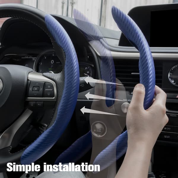 Rattmuff, Kolfiber Bil Rattmuff med Halkfritt Foder, Universell Passform för de Flesta Biltillbehör Blue