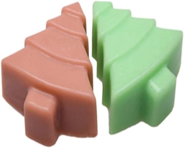 2-pak silikone juletræsform, 6 hulrum til slik, kage, sæbe, chokolade, voks – non-stick bageform
