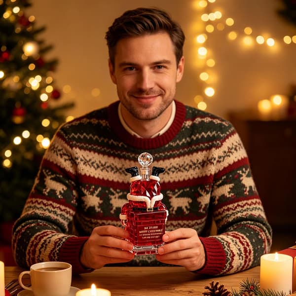 2026 Ny tomte fast i skorstenen julwhiskykaraff 370ml