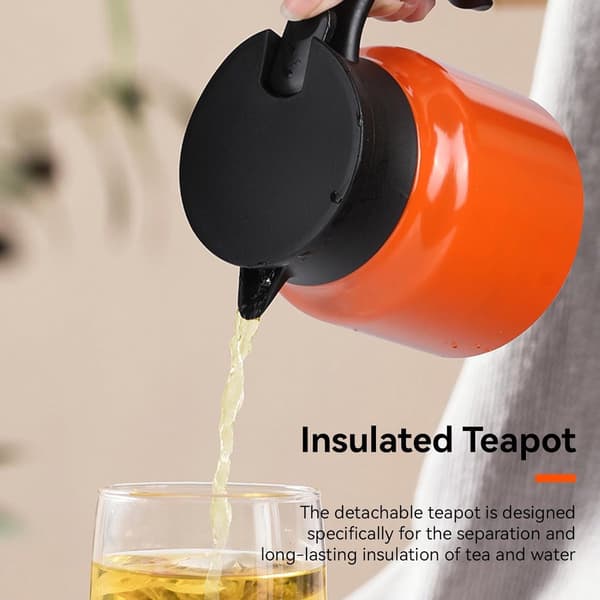 1L Dobbeltvægget Termokande i Rustfrit Stål med Infuser – Isoleret Kaffe- og Temaskine, Trykknaplåg, Langvarig Varmefastholdelse