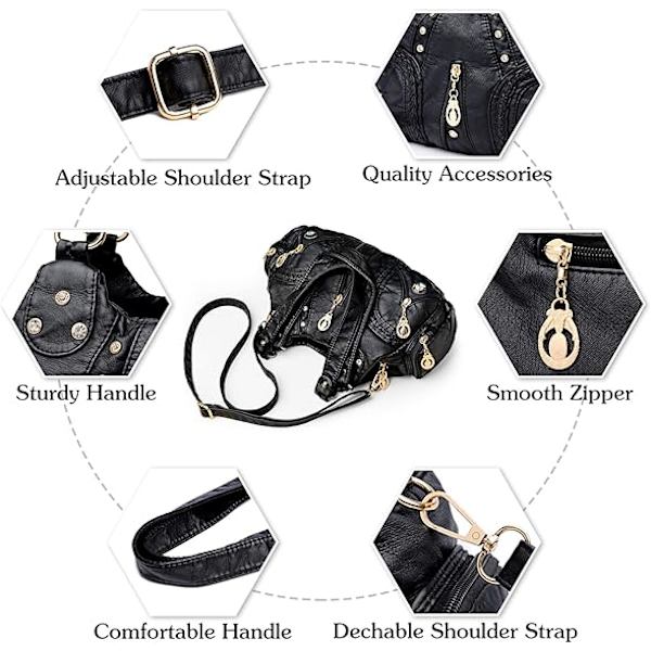 Damhandväskor, fashionabla axelväskor, hobo-väskor, mjuka PU-läder crossbody-väskor, damhandväskor