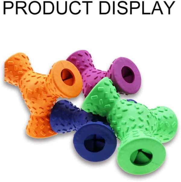 1-pak | 3-hullers design | Gummi hundetyggelegetøj | Kæledyrslegetøj | Foderdispenserende | Godbidsdispenserende | Tandrensende