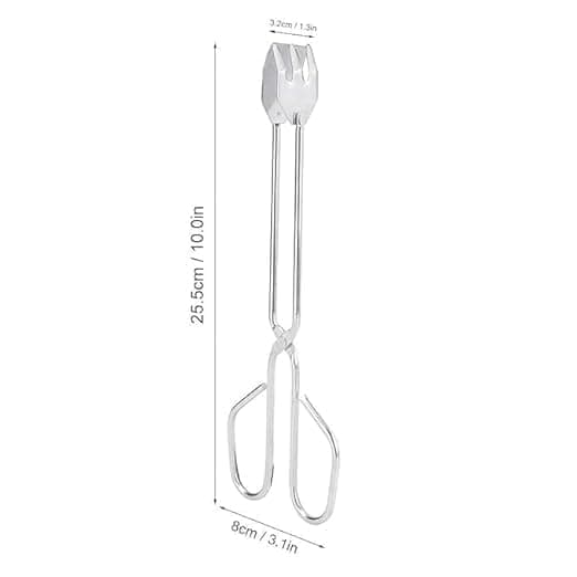 Serverings Tang i Rustfrit Stål, Saks Design til Køkken og Grill, Pakke med 1