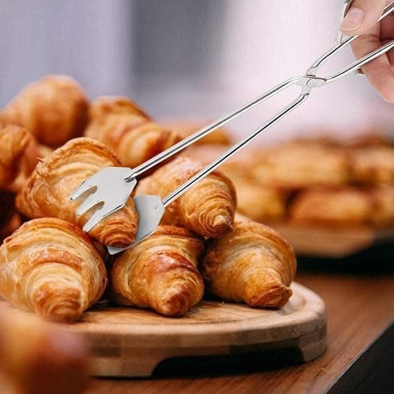 Serverings Tang i Rustfrit Stål, Saks Design til Køkken og Grill, Pakke med 1