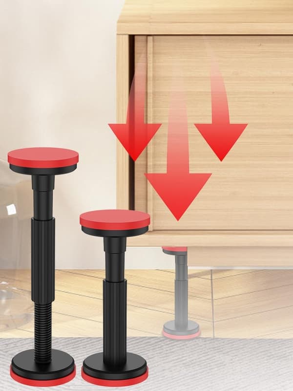 Teleskopisk stödstång, justerbart stödsystem, justerbar stödstång, stöder upp till 200 kg, 18-45 cm skåplyftstång för skåp (2-pack)