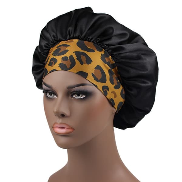 Ny Dam Satin Solid Sovmössa Nattmössa Hårvård Bonnet Nattmössa För Kvinnor Män Unisex Mössa