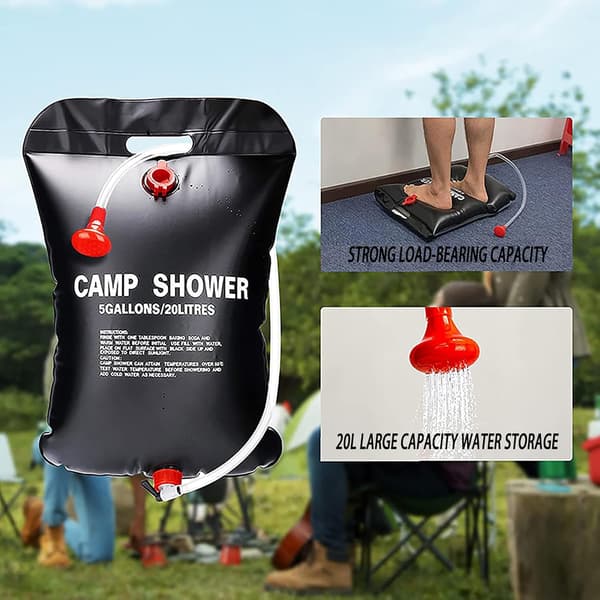 Camping solbruserpose, en bærbar bruserpose til udendørs rejser, vandreture og sommerbrusere.