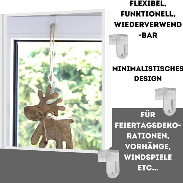 10 stk vinduskroker, klare, dekorative, multifunksjonelle, solide for oppheng av vindusdekorasjon, brukskroker for vindusramme