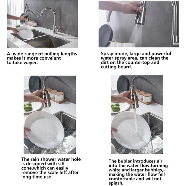 Köksblandare med Utdragbar Dusch, Silver