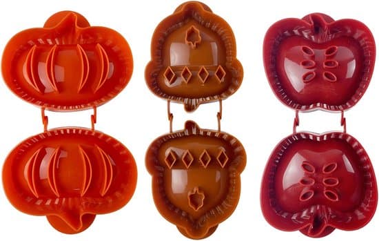3-pack handpajformar för bakning - degpress minipajformar - enpress höst tacksägelse halloween äpple pumpa handpajmakare