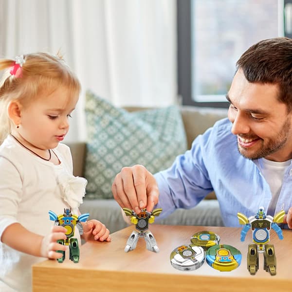 3 STK Transformerbare Fidget Spinners for Barnefest, Deformerbare Robot Spinner Fidget Leker, Fingertupp Gyros Stresslindrende Sensorisk