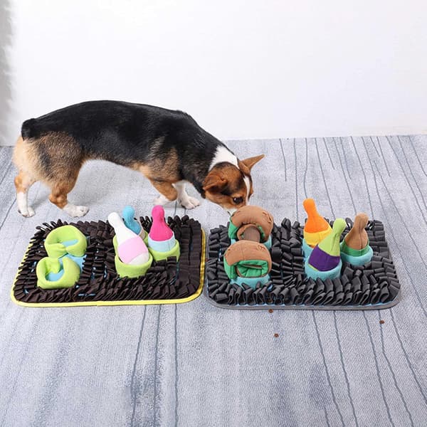 Snusemåtte til Hunde - Interaktivt Puzzle Foderlegetøj & Slow Feeder, Mental Stimulation til at Reducere Kedsomhed for Hvalpe & Hunde (Grøn)