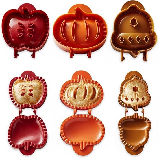 3-pack handpajformar för bakning - degpress minipajformar - enpress höst tacksägelse halloween äpple pumpa handpajmakare
