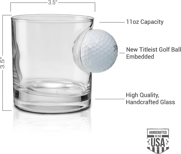 BenShot Golfboll Rocksglas - 325 ml | Tillverkad i USA Golf