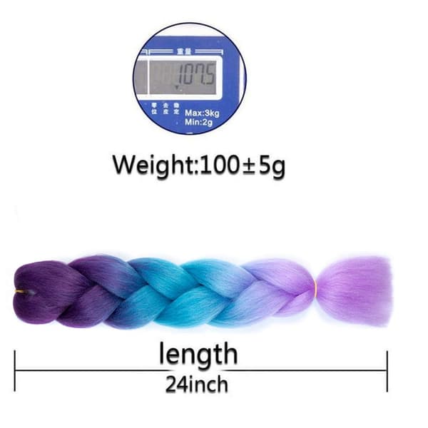 Flätade hårförlängningar för kvinnor, 6-pack, högtemperatur gradient jumbo syntetiskt fläthår för twist hook braids