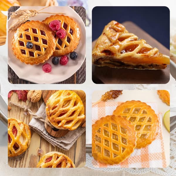 3 formede julehåndlavede tærteforme, æbletærteforme, bageforme, dejpresserposer