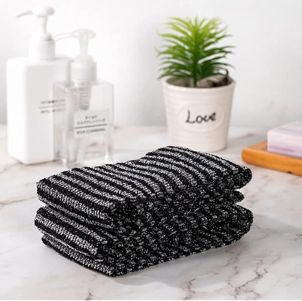 Lång nylon kroppsskrubbhandduk/badlakan, duschgel, återanvändbar för män, 2-pack