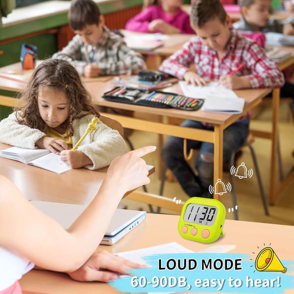 Klasseromstimere for lærere Barn Stor Magnetisk Digital Timer 2-pakning Green