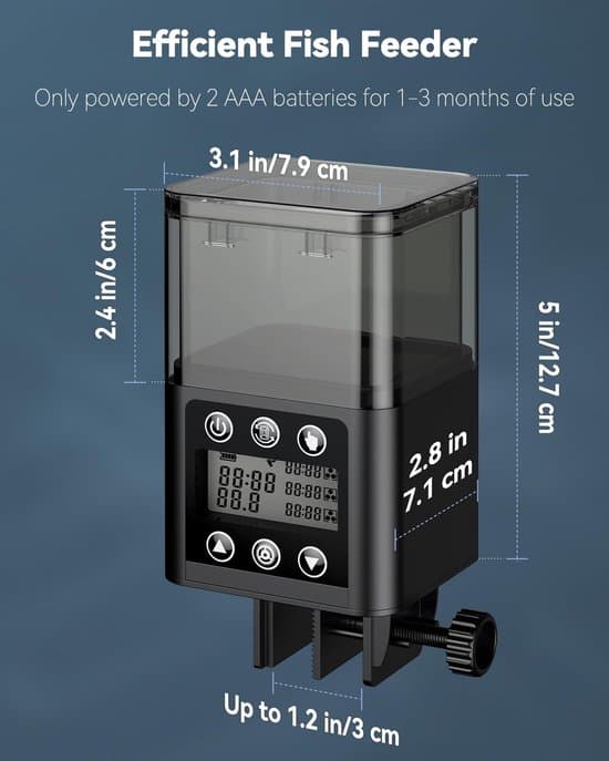 Automatisk Fiskefoderautomat – 320 ml – med Timer – Egnet til Piller og Pulverfoder – Egnet til Akvarier og Damme – Nem at Måle og Tilføje Foder
