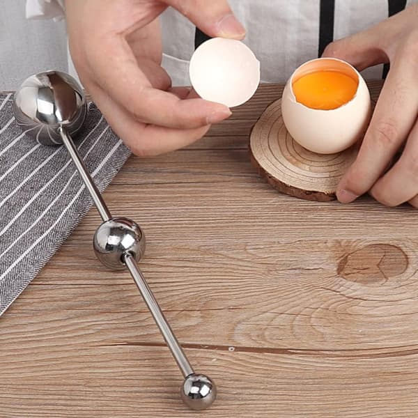 Egg Topper - Eggeskallåpner, eggknekkerverktøy i rustfritt stål for myke eller hardkokte egg, eggseparator eggeskallfjerner for harde rå kokte egg