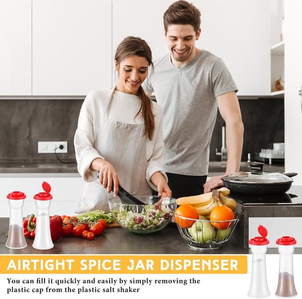 2-Delad Pepparströare Timglas Salt med Lock för Camping Utomhus Lunch Hem Kök Restaurang