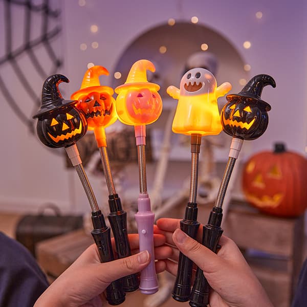Blinkende Lys Halloween Heks Græskar Lanterne LED Tryllestav