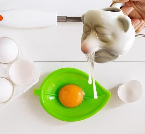 Rolig äggseparator, keramisk separator för äggula och äggvita, bakredskap, bra presentval.