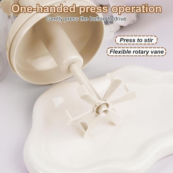 Lyserød Push-Action Håndpisker - Ergonomisk Multi-Blads Mixer til Æg, Fløde, Mælkeskummer & Pandekagedej Light Pink