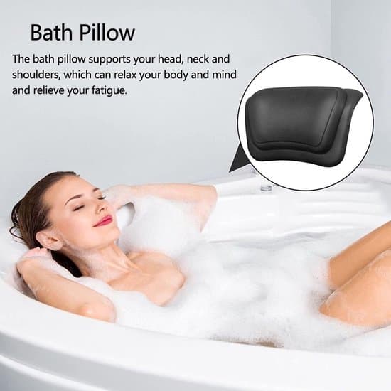 Badekarspude til badekarret - Badekarspude med sugekopper - Ergonomisk 3D badekarspude - Velegnet til badekar og jacuzzier - Sort