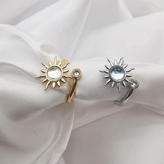 Fidget ring blomst - Angstring - Anti-stress - Anti-angst - Stressring - Fidget ring - Pakke med 5