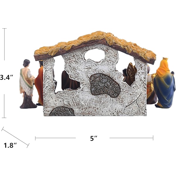 Julkrubba Set om 12 - Handmålade Julkrubba Samlarobjekt