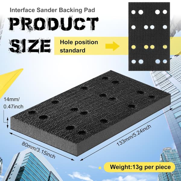 4 stk. bløde sorte skumslibepuder Interface Sliber Bagplade Kompatibel med Festool RS400 LS130 Sliber, 80 x 133 x 12 mm