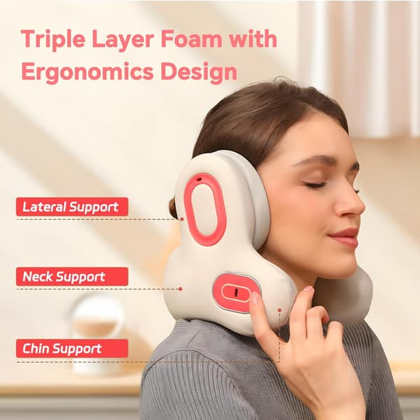 Bluetooth Resekudde med Memory Foam - Ergonomiskt U-format Nackstöd & Inbyggda Hörlurar för Flygplan, Bil, Hem