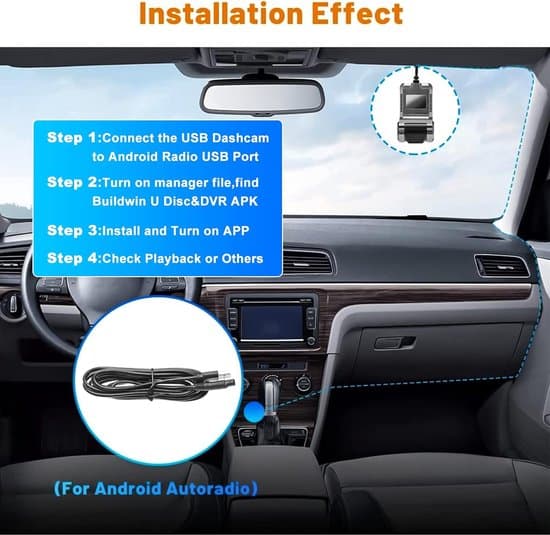 Mini bil dashcam – 170° vidvinkel USB-opptaker – nattesyn videoopptaker med G-sensor, loop-opptak og parkeringsmonitorering