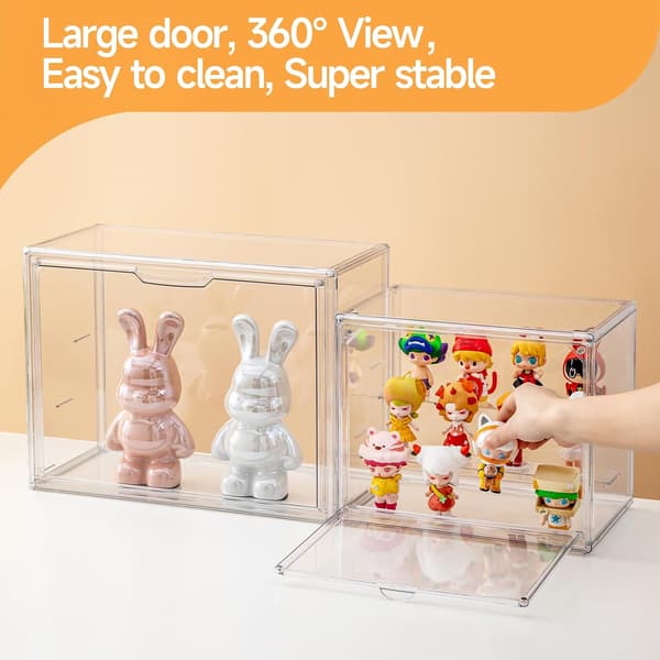 Samlarobjekt Akryl Display Box, 3-vånings Transparent Figur Stativ Box, Dammtät Stapelbar Actionfigur Display Box (1 st)