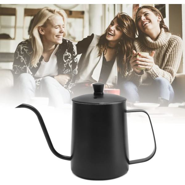 Hæld-over kaffemaskine i rustfrit stål, 600 ml, sort