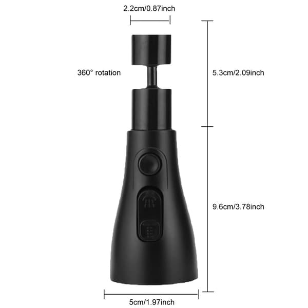Roterende drejelig vandhanebelufter, Universal 3-tilstand Black